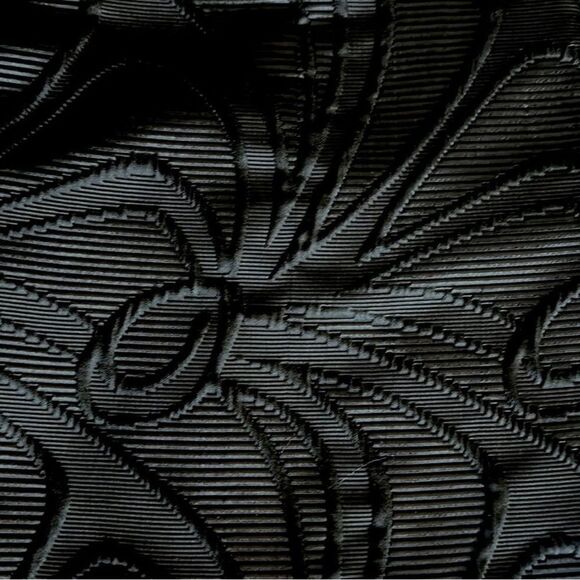 MILLY Dress Black Ruffle Jacquard Textured Bow Belt Size 0 - Picture 7 of 12